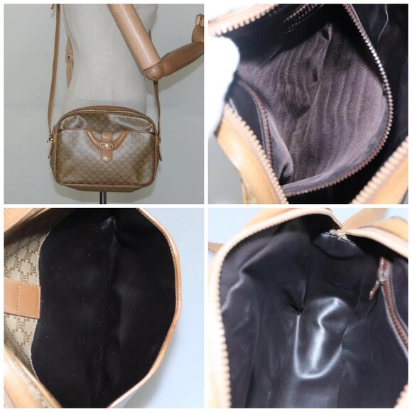 CELINE Macadam Canvas Shoulder Bag PVC Beige Gold - Picture 16 of 16